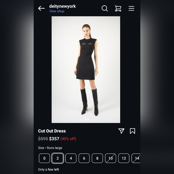 NWT DEITY New‎ York Black Sleeveless Cut-Out Mini A-line Minimalist Dress Size 8 - Picture 9 of 11